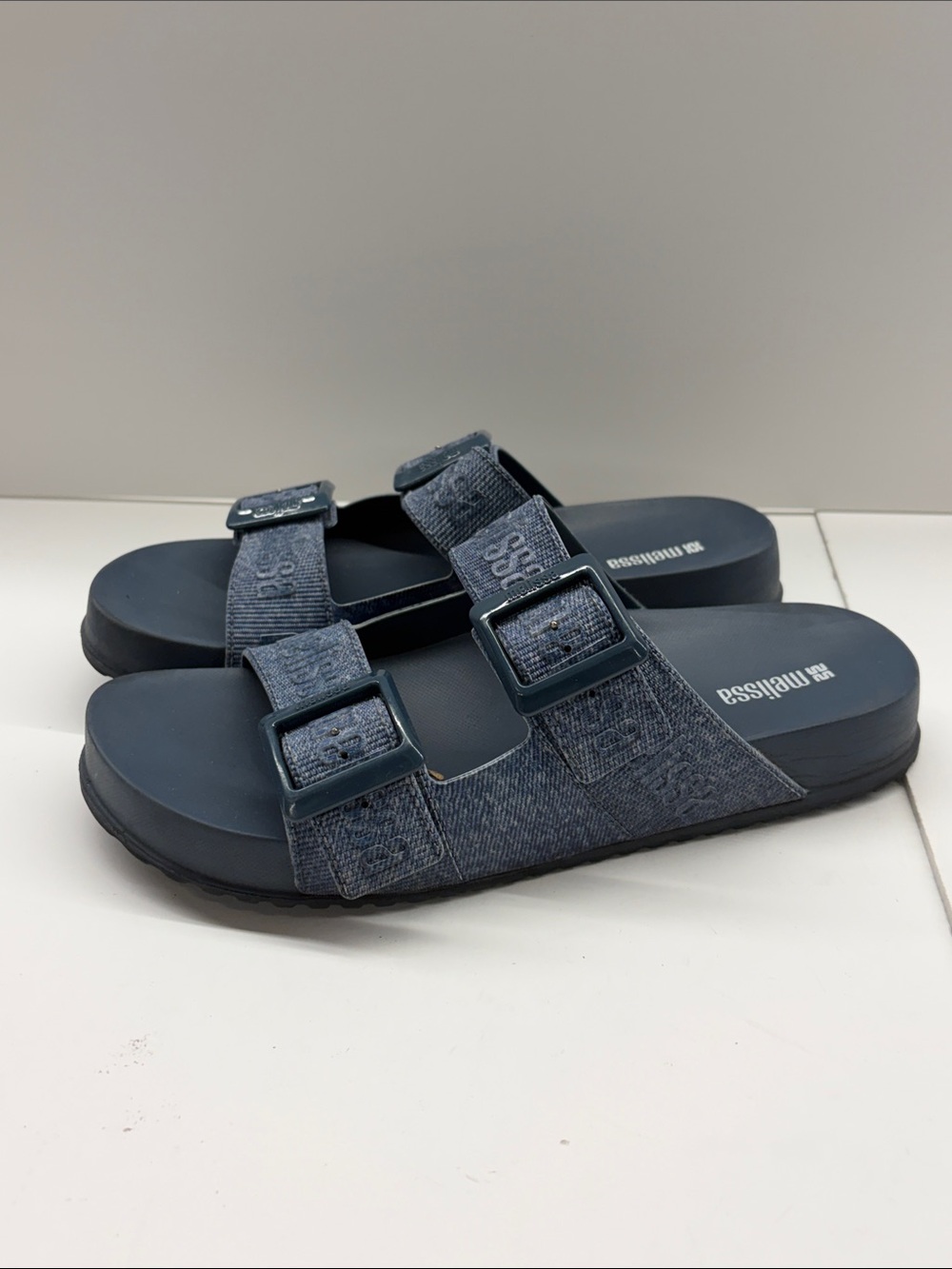 Used Melissa Cozy Lover Slide Sandal in Jean Blue Size 9